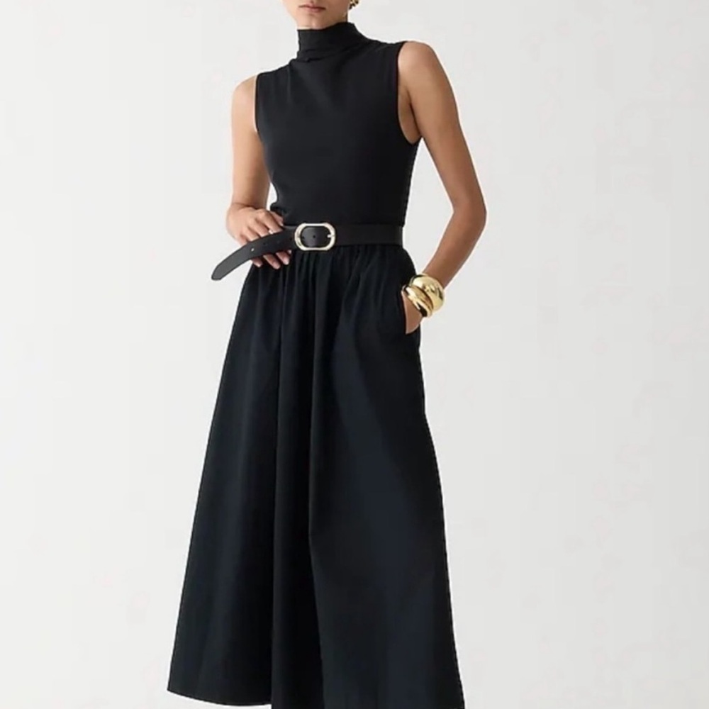 J. Crew Classic Black Sleeveless Midi Dress - Picture 6 of 7